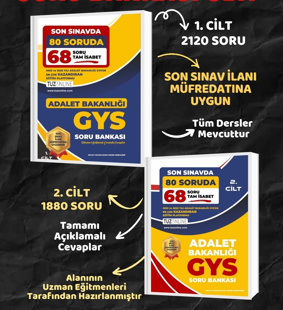 Adalet Bakanlığı GYS Soru Bankası Seti
